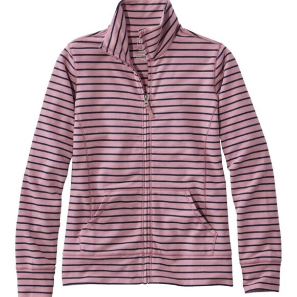 Women's Ultrasoft Full-Zip Mock-Neck Jacket Stripe in Purple and Blue - Picture 1 of 3